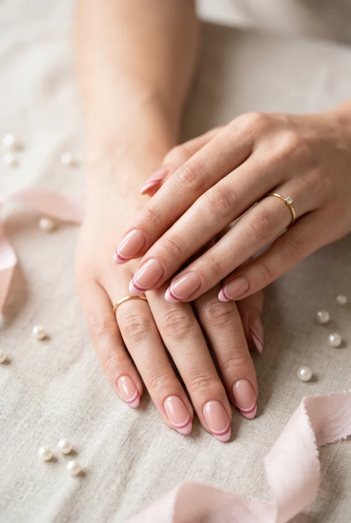 31 Classy Pink Nail Ideas for a Pretty, Polished Manicure 13 Double Pink French Lines