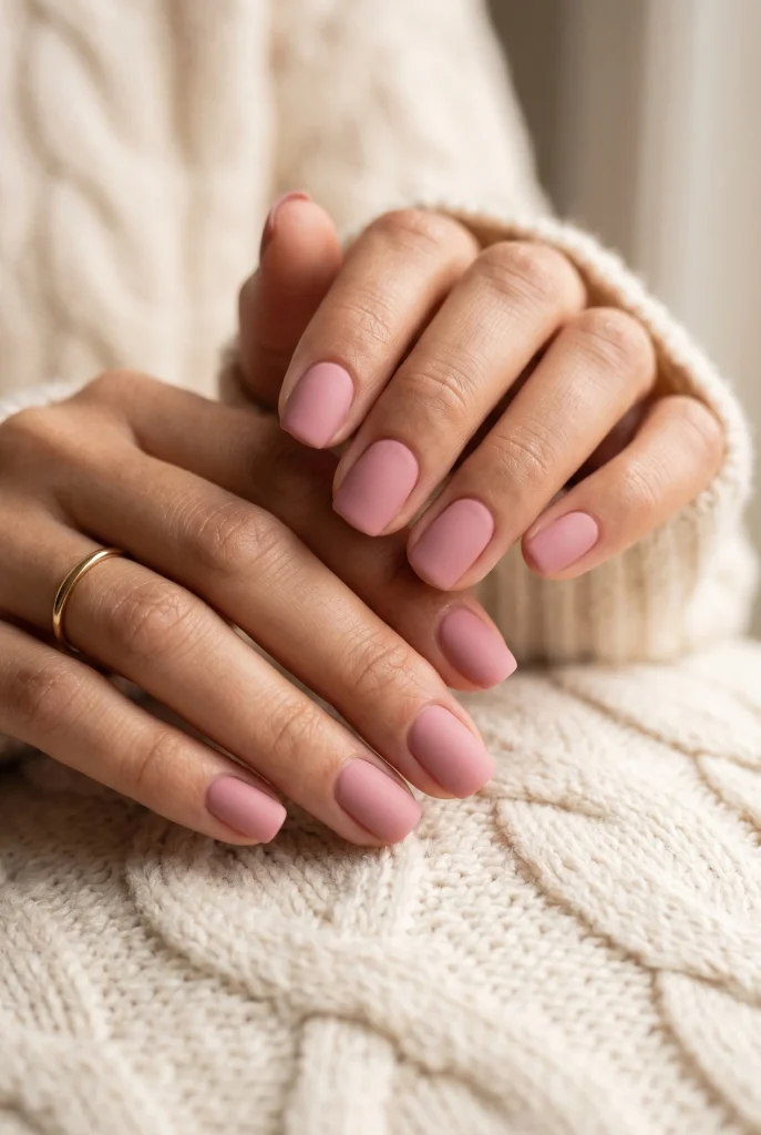Dusty Rose Matte Nails