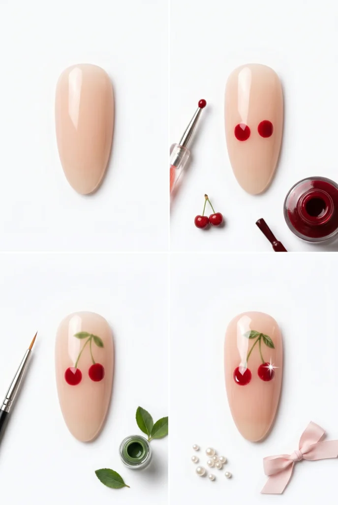 28 Trendy Red Cherry Nail Ideas That Look Playful and Chic 38 Easy DIY Cherry Nail Steps