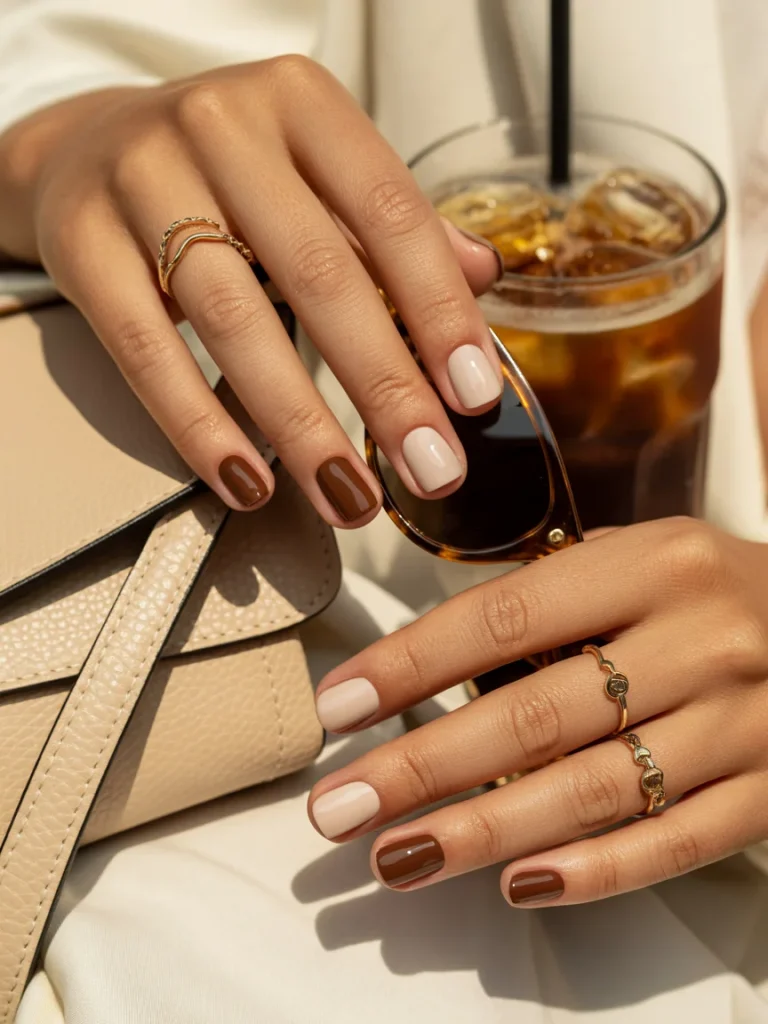 29 Old Money Nail Ideas for Summer That Look Effortlessly Expensive 36 Elegant Espresso Accent Nail