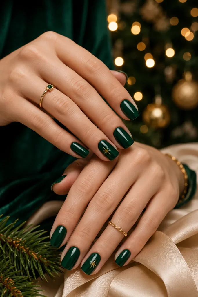 27 December Nail Ideas for Festive Winter Nails 4 Emerald Green Holiday Nails