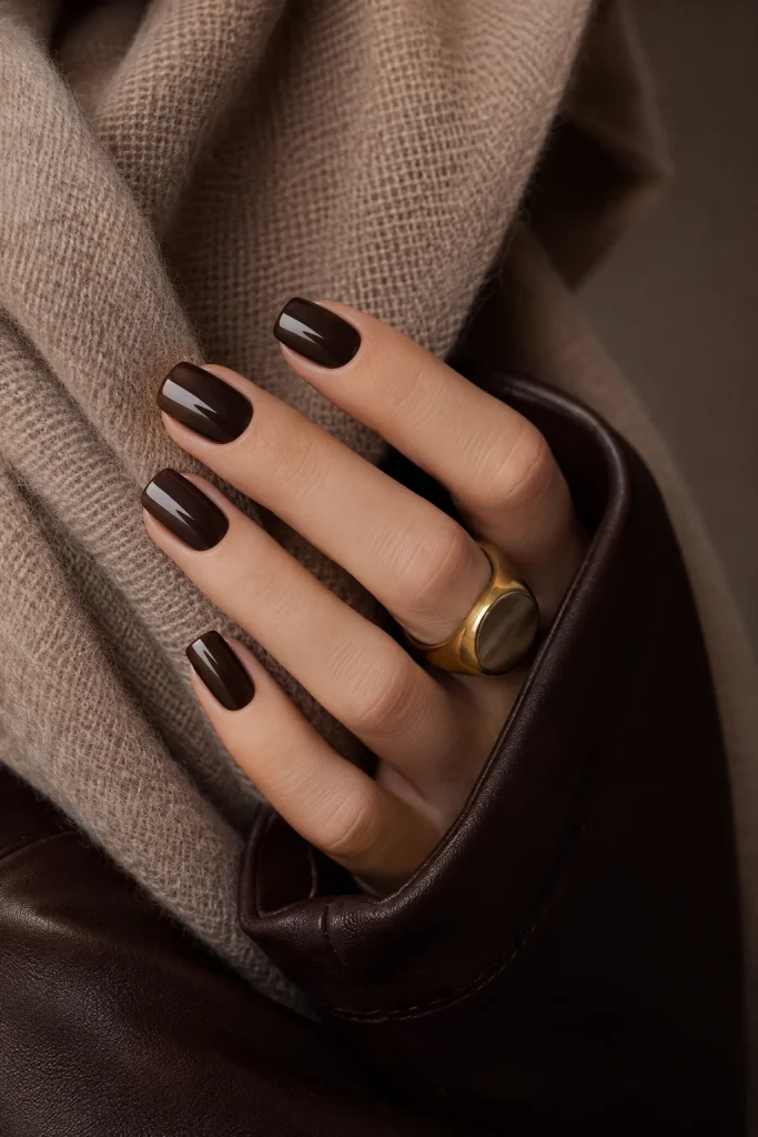 32 Old Money Nails for Winter That Look Timeless and Expensive 12 Espresso Brown Nails 1