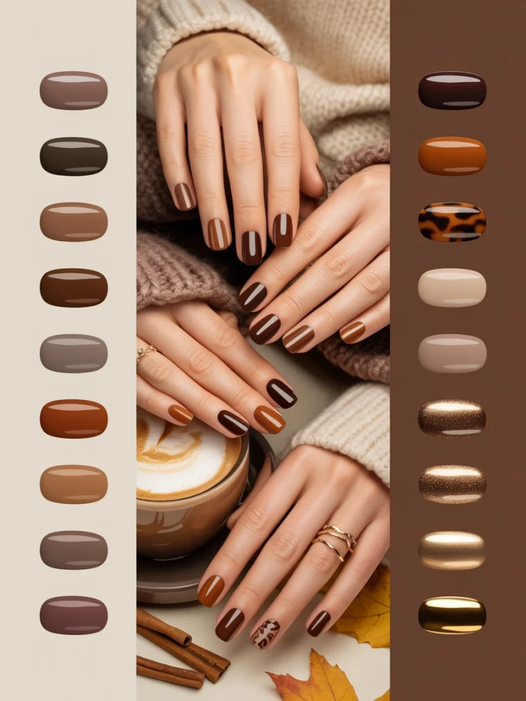 30 Fall Brown Nail Ideas for Warm, Rich Autumn Nails