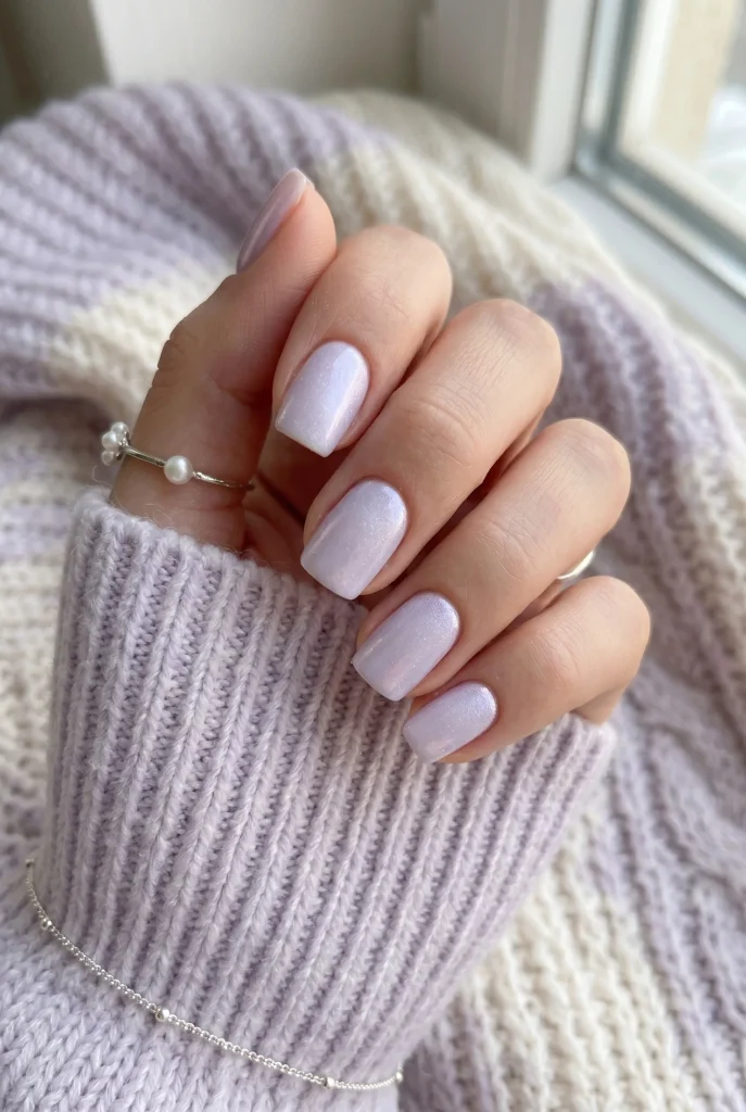 Frosted Lavender Nails clean