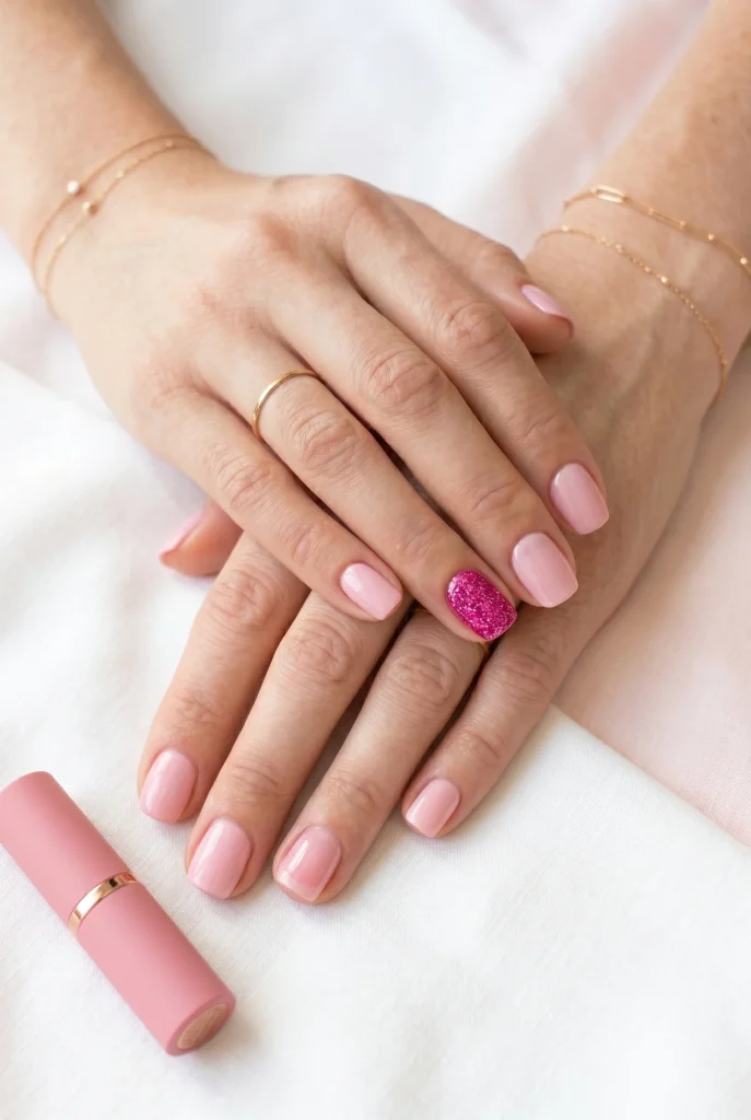 Fuchsia Accent Nail Manicure