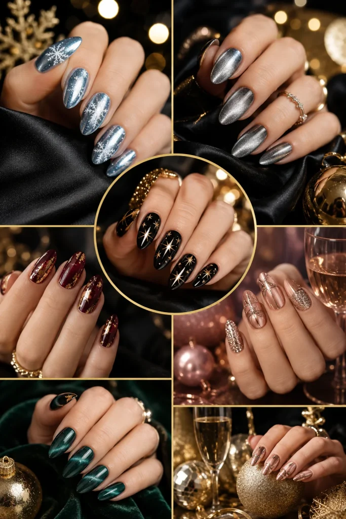 Glam Christmas Nail Ideas for Parties and Photos