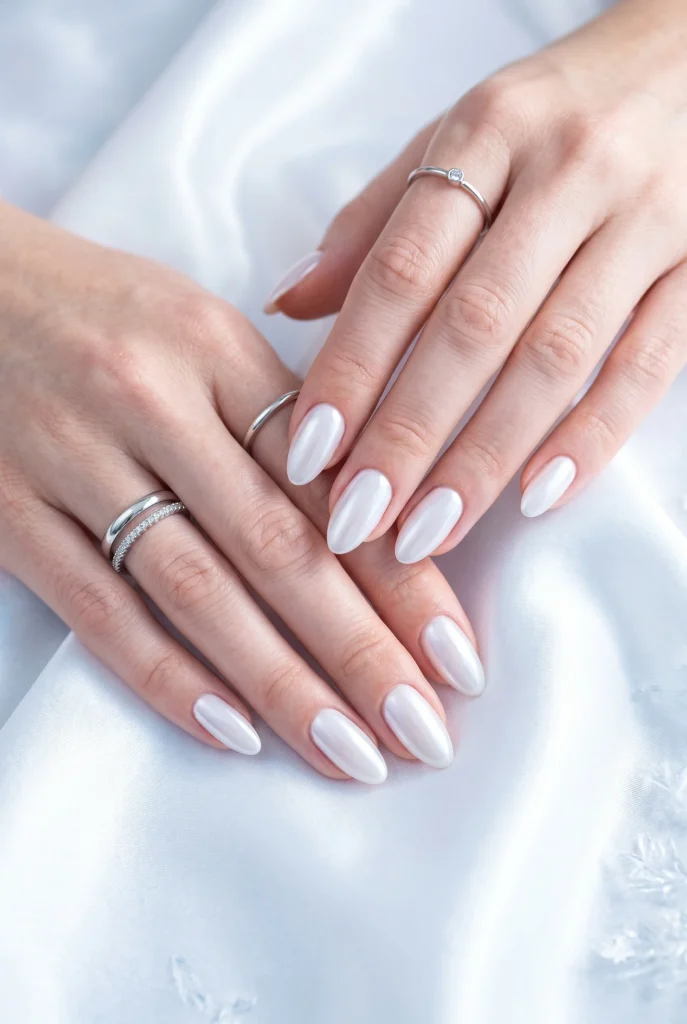 29 Winter Nail Designs That'll Make You Feel Like a Snow Goddess 11 Glazed Snow Queen Nails