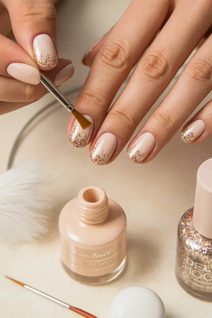 33 Short Nail Design Ideas for Winter That Look Chic, Cozy, and Simply Stunning 48 Glitter Tip Nails
