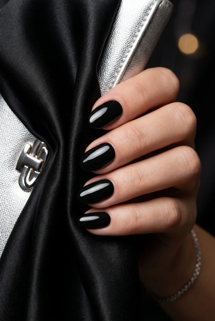 Glossy Black Nails