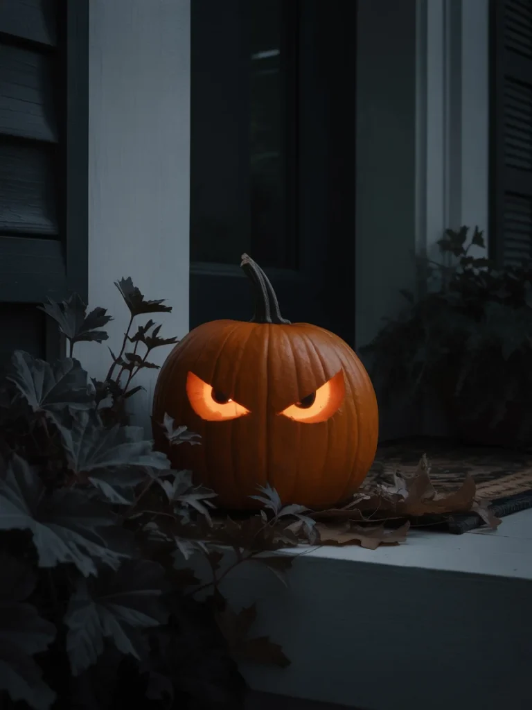 34 Pumpkin Carving Ideas for the Best Halloween Porch on the Block 25 Glowing Evil Eyes Pumpkin
