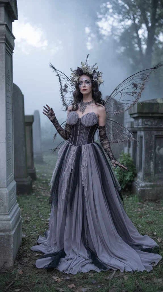 35 Cute and Creepy Halloween Costumes for a Spooky-Chic Night 21 Graveyard Fairy Costume