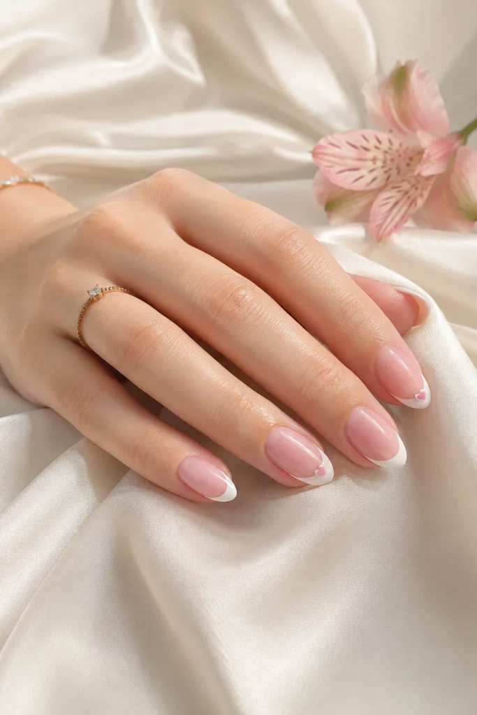 Heart Accent French Tips