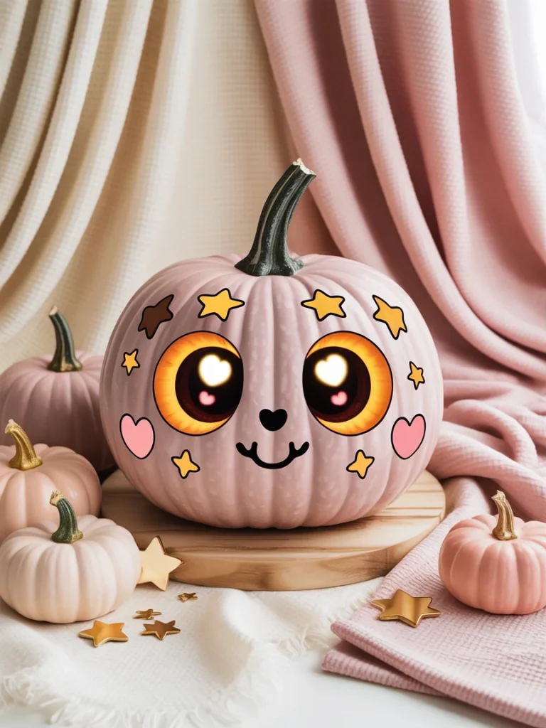34 Pumpkin Carving Ideas for the Best Halloween Porch on the Block 16 Kawaii Face Pumpkin