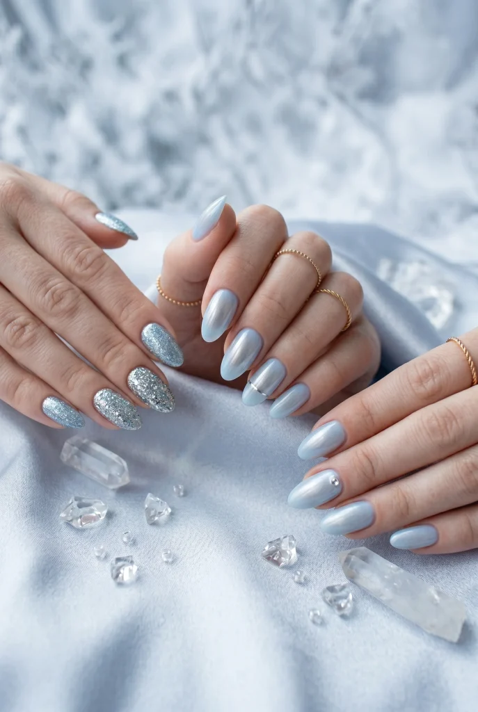 29 Winter Nail Designs That'll Make You Feel Like a Snow Goddess 35 Keep Sparkle Focused