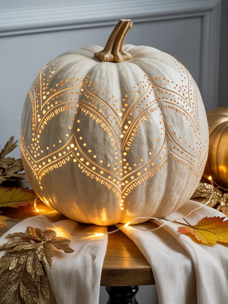 34 Pumpkin Carving Ideas for the Best Halloween Porch on the Block 37 Lace Inspired Pumpkin