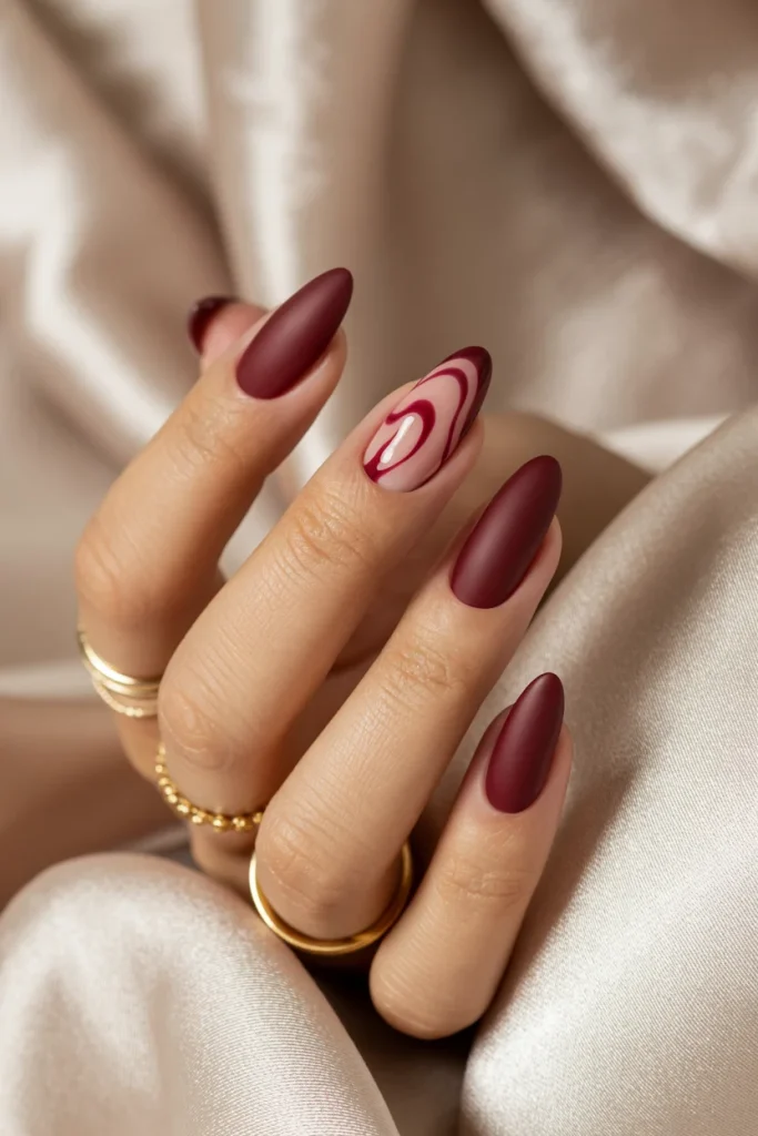 Matte and Glossy Burgundy Mix