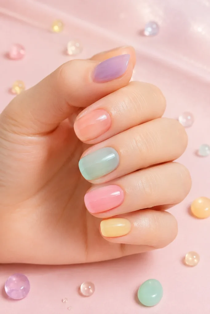 Milky Jelly Bean Nails