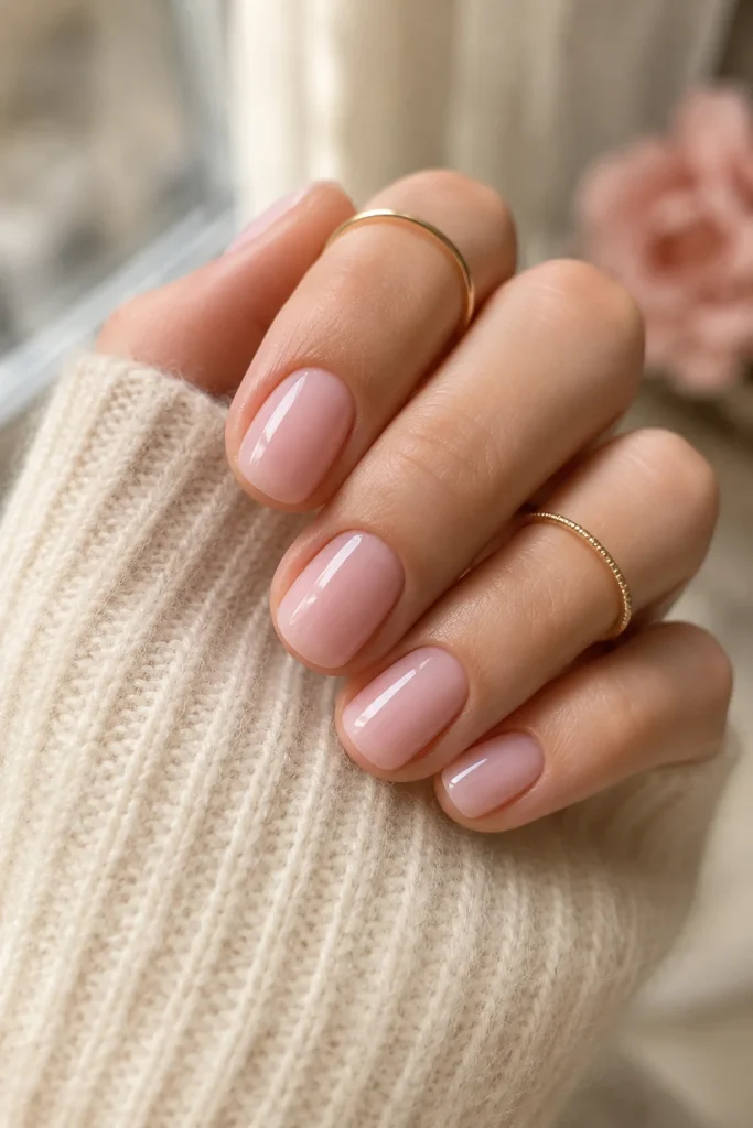 32 Old Money Nails for Winter That Look Timeless and Expensive 6 Milky Pink Short Nails
