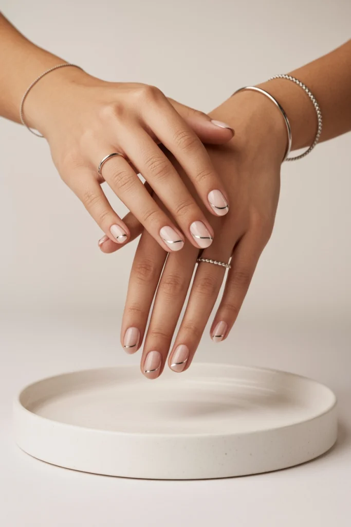 Minimal Metallic Line Nails