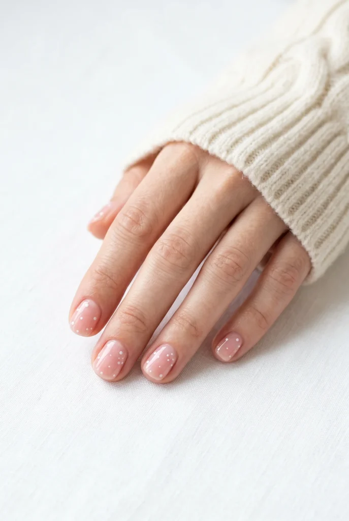 29 Winter Nail Designs That'll Make You Feel Like a Snow Goddess 22 Minimal Snow Dot Nails