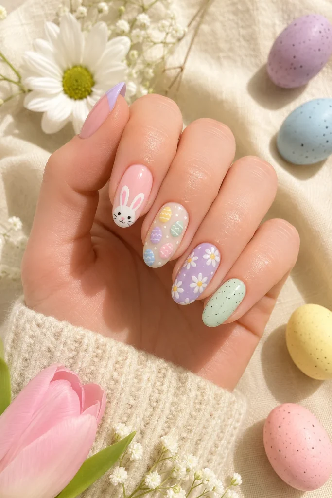 29 Pastel Easter Nail Ideas That Look Sweet, Soft, and So Pretty 34 Mix and Match Easter Story Nails