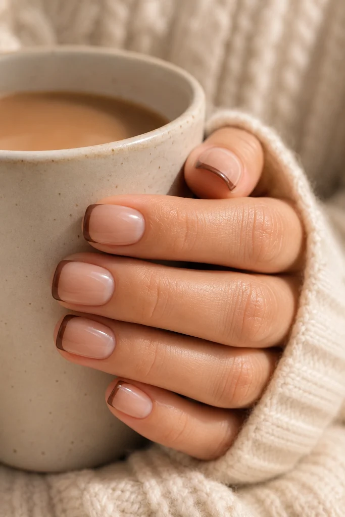 Mocha French Tips