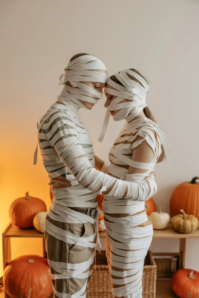 33 Couples Halloween Costumes That Are Frighteningly Good 19 Mummy Duo