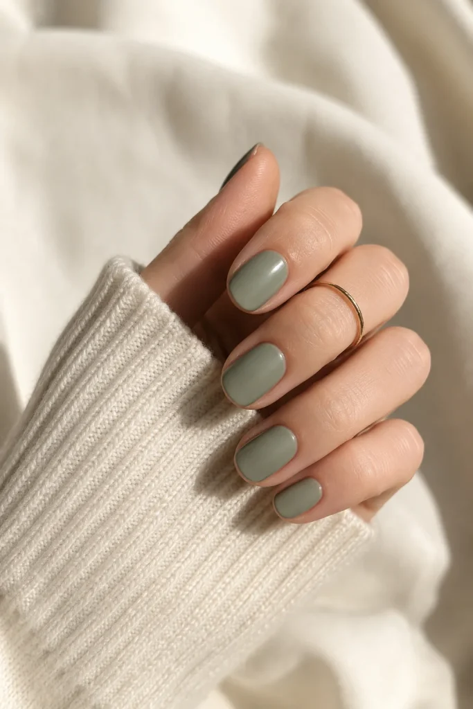 Muted Sage Nails