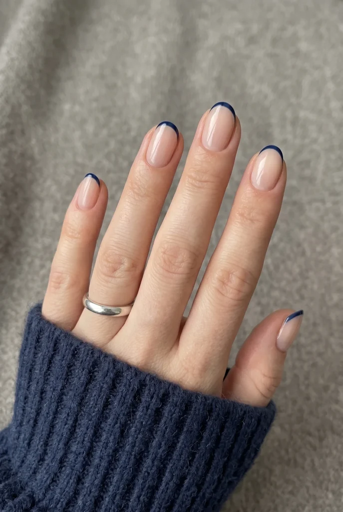 Navy Micro French Tips