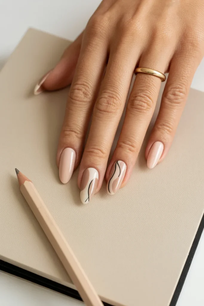 31 Neutral Nail Ideas That Look Chic, Timeless, and Never Boring 34 Neutral Line Art Nails