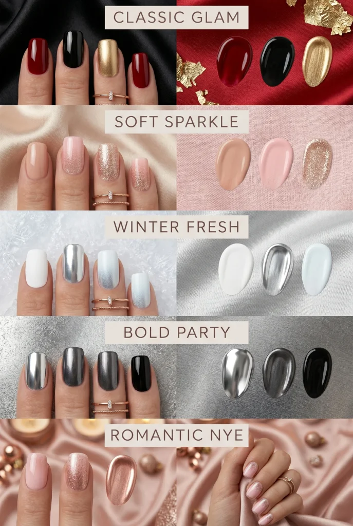 New Years Nail Color Ideas by Mood