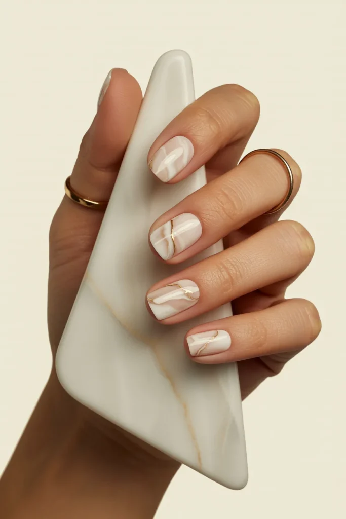 31 Neutral Nail Ideas That Look Chic, Timeless, and Never Boring 29 Nude Marble Nails