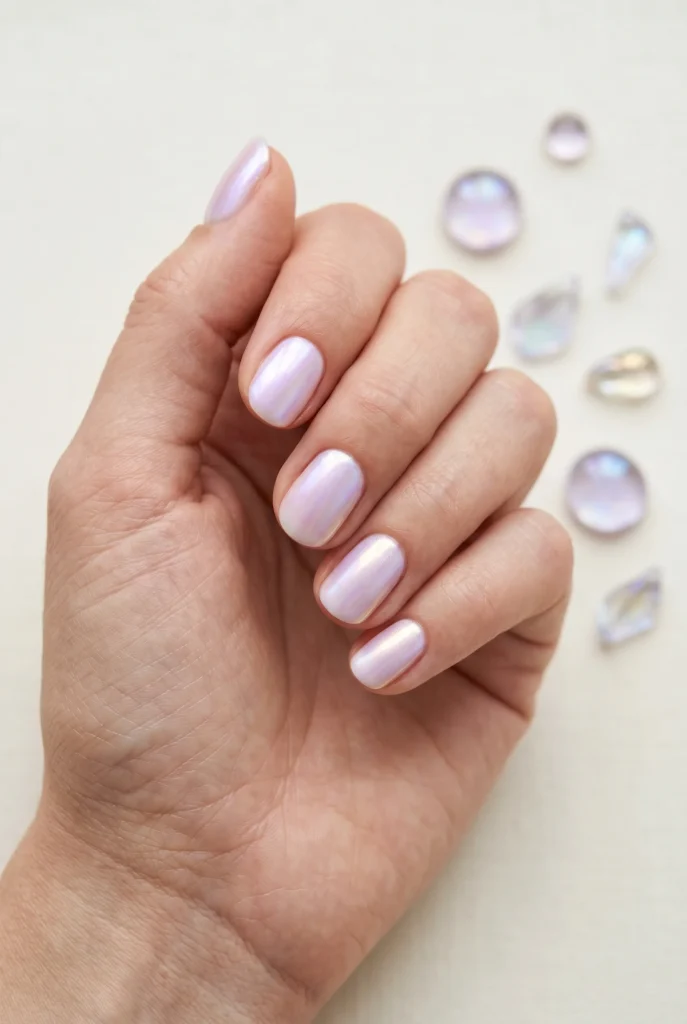Opalescent Short Nails