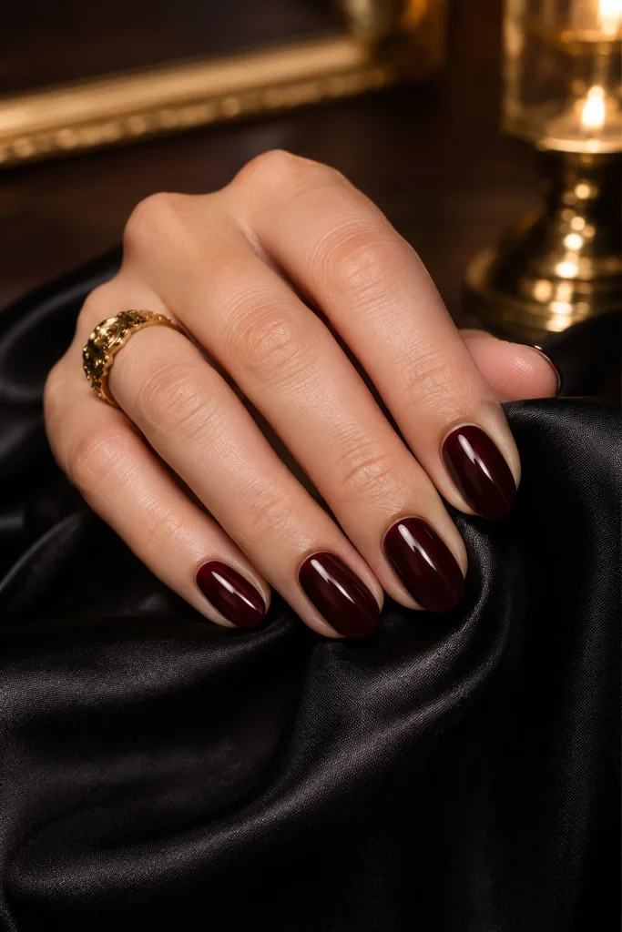 Oxblood Almond Nails