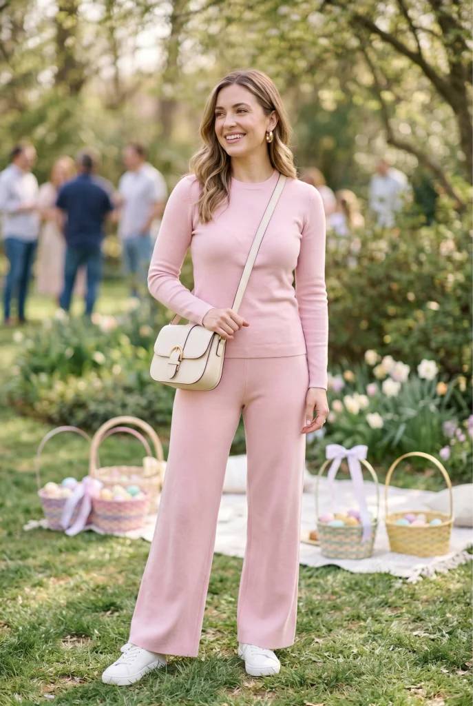 33 Chic Easter Outfit Ideas That Look Festive, Fresh, and Polished 30 Pastel Matching Set with Sneakers