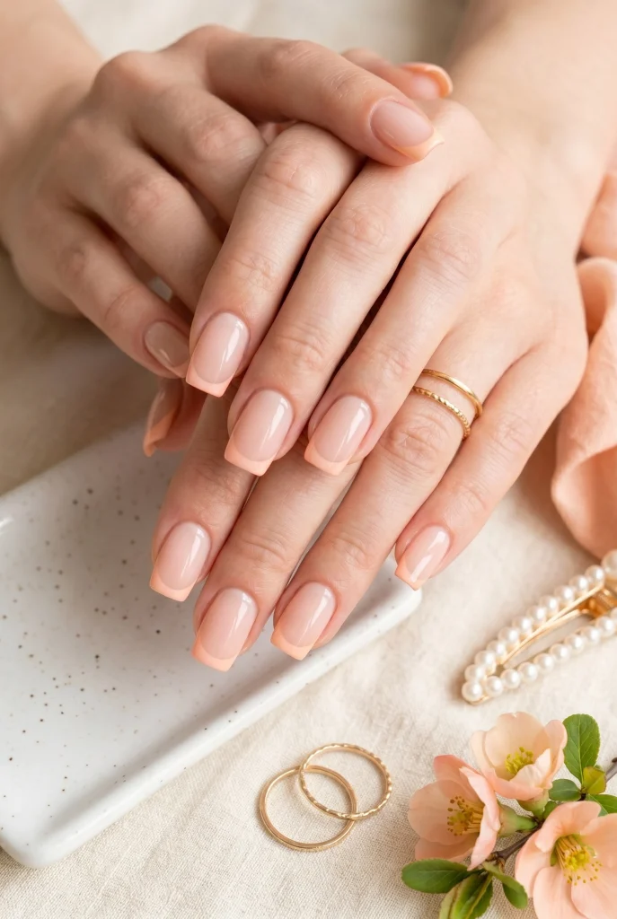29 Classy Spring Nails That Look Polished, Pretty, and Expensive 13 Peach French Tips