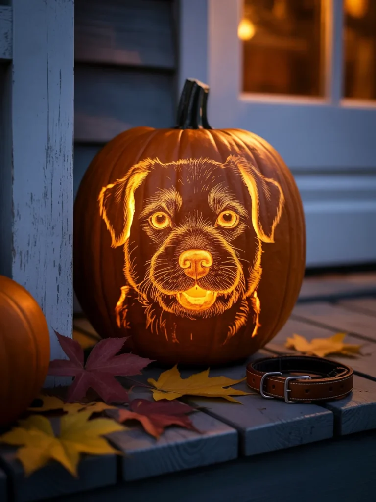 34 Pumpkin Carving Ideas for the Best Halloween Porch on the Block 42 Pet Portrait Pumpkin