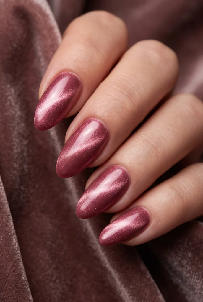 Pink Cat Eye Nails