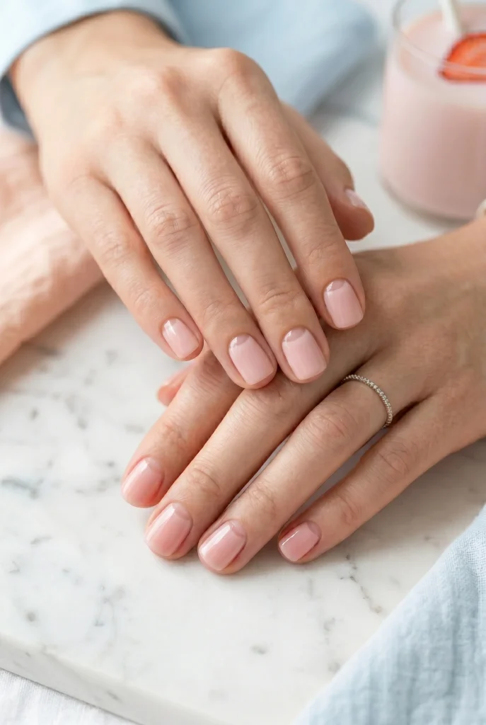 Pink Half Moon Nails