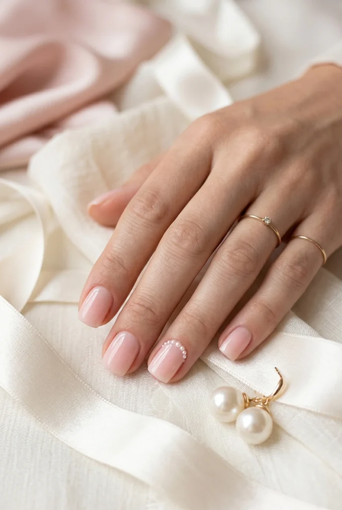 32 Old Money Nails for Winter That Look Timeless and Expensive 34 Pink Pearl Accent Nails