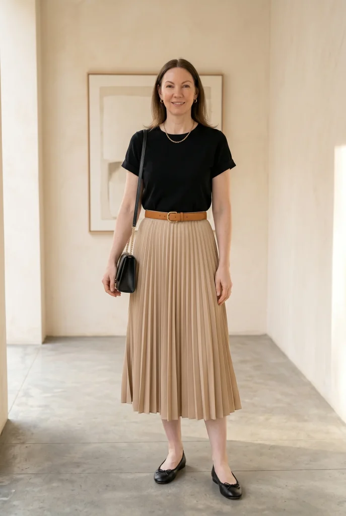 Pleated Skirt and Fitted Top