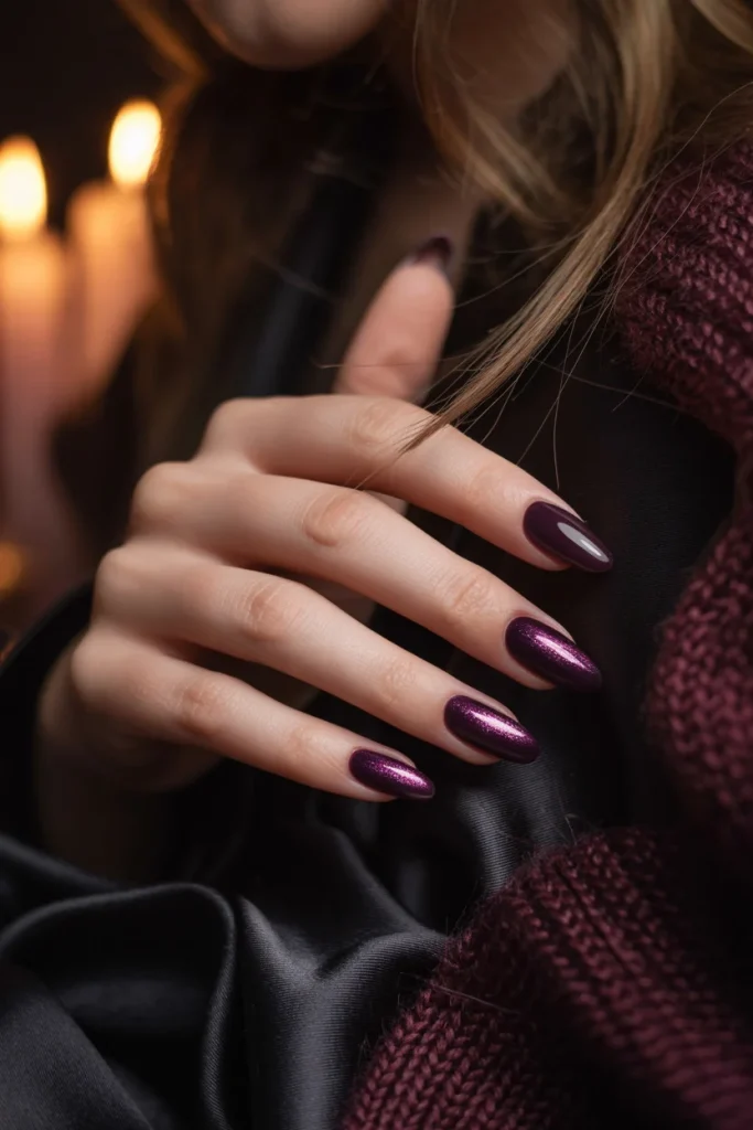 29 November Nail Ideas for the Coziest Fall Manicure 14 Plum Velvet Nails