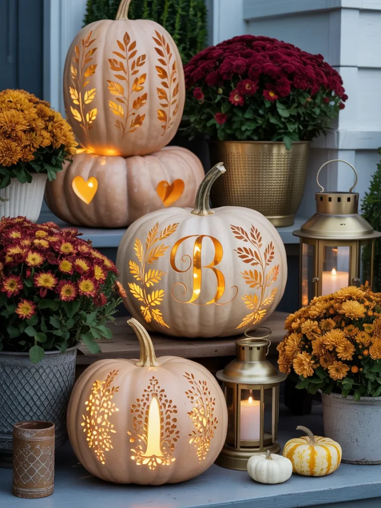 34 Pumpkin Carving Ideas for the Best Halloween Porch on the Block 33 Pretty and Aesthetic Pumpkin Carving Ideas