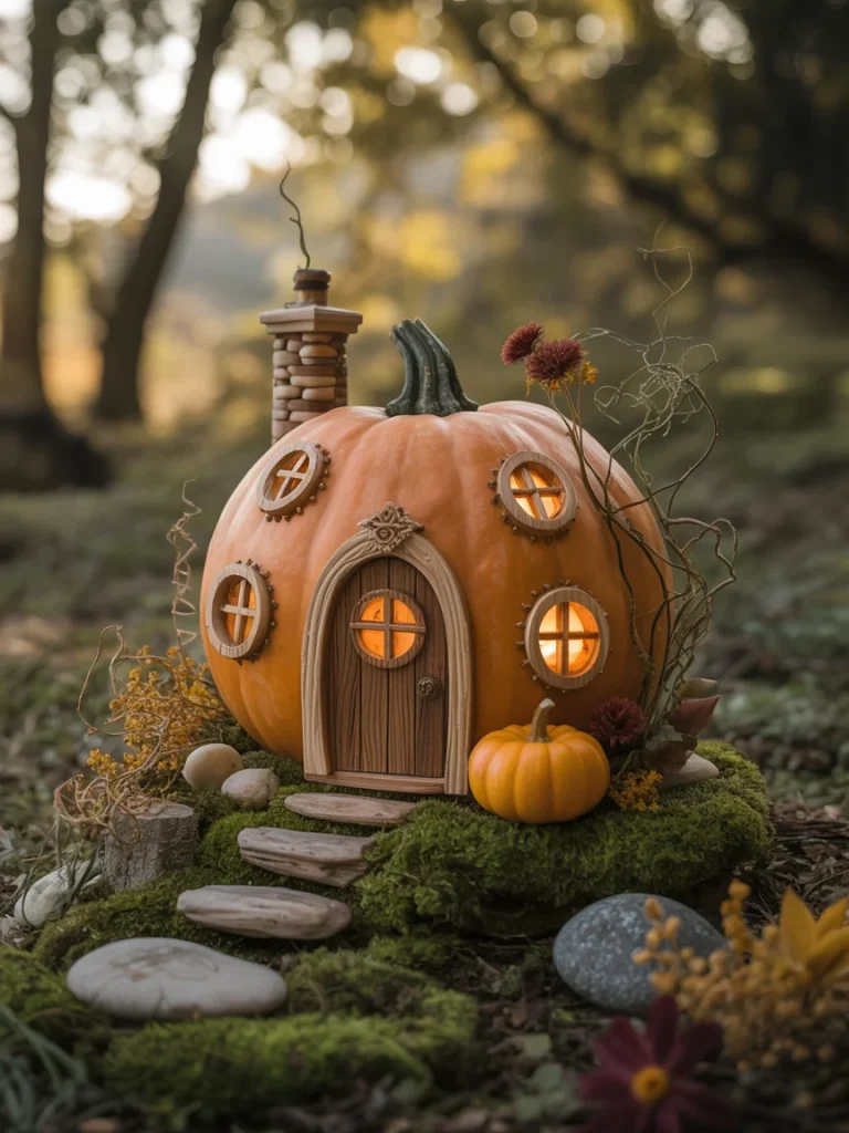 34 Pumpkin Carving Ideas for the Best Halloween Porch on the Block 13 Pumpkin Fairy House