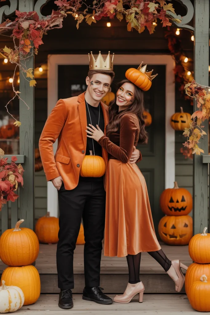 33 Couples Halloween Costumes That Are Frighteningly Good 20 Pumpkin King and Pumpkin Queen