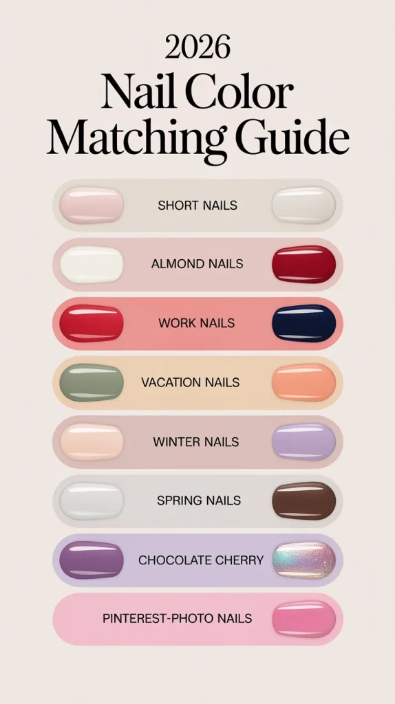 31 Trendy Nail Colors for 2027 That Look Expensive in Every Season 36 Quick Nail Color Matching Guide for 2026