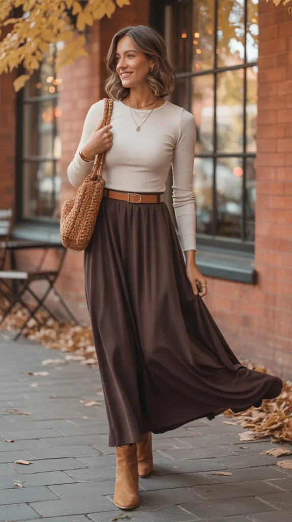 28 Chic and Cozy Fall Outfits You’ll Want to Copy This Season 20 Ribbed Top With a Maxi Skirt