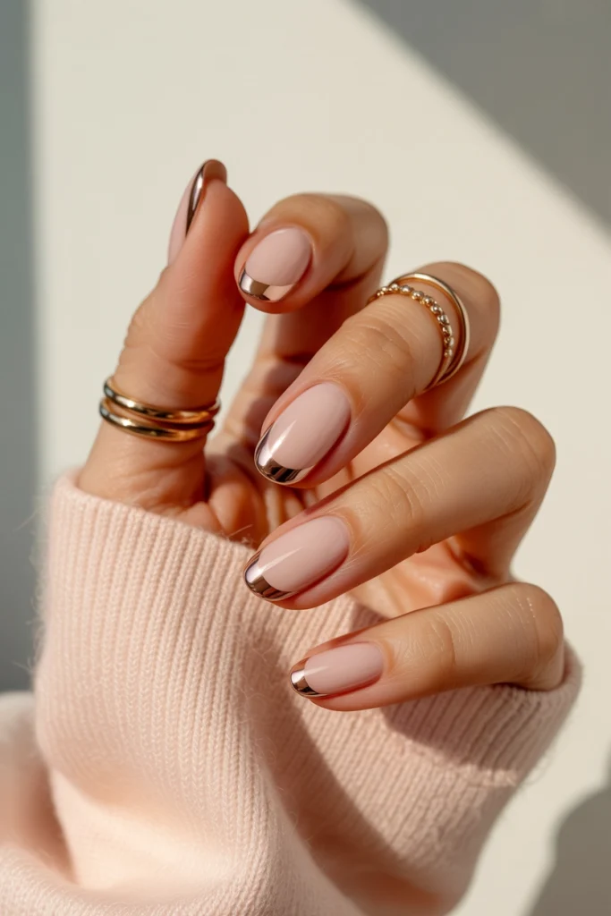 Rose Gold Chrome Tips