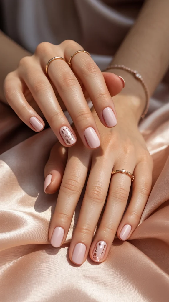 Rose Gold Micro Sparkle Nails
