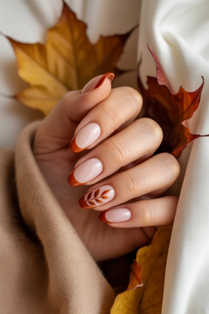 Rust Orange French Tips